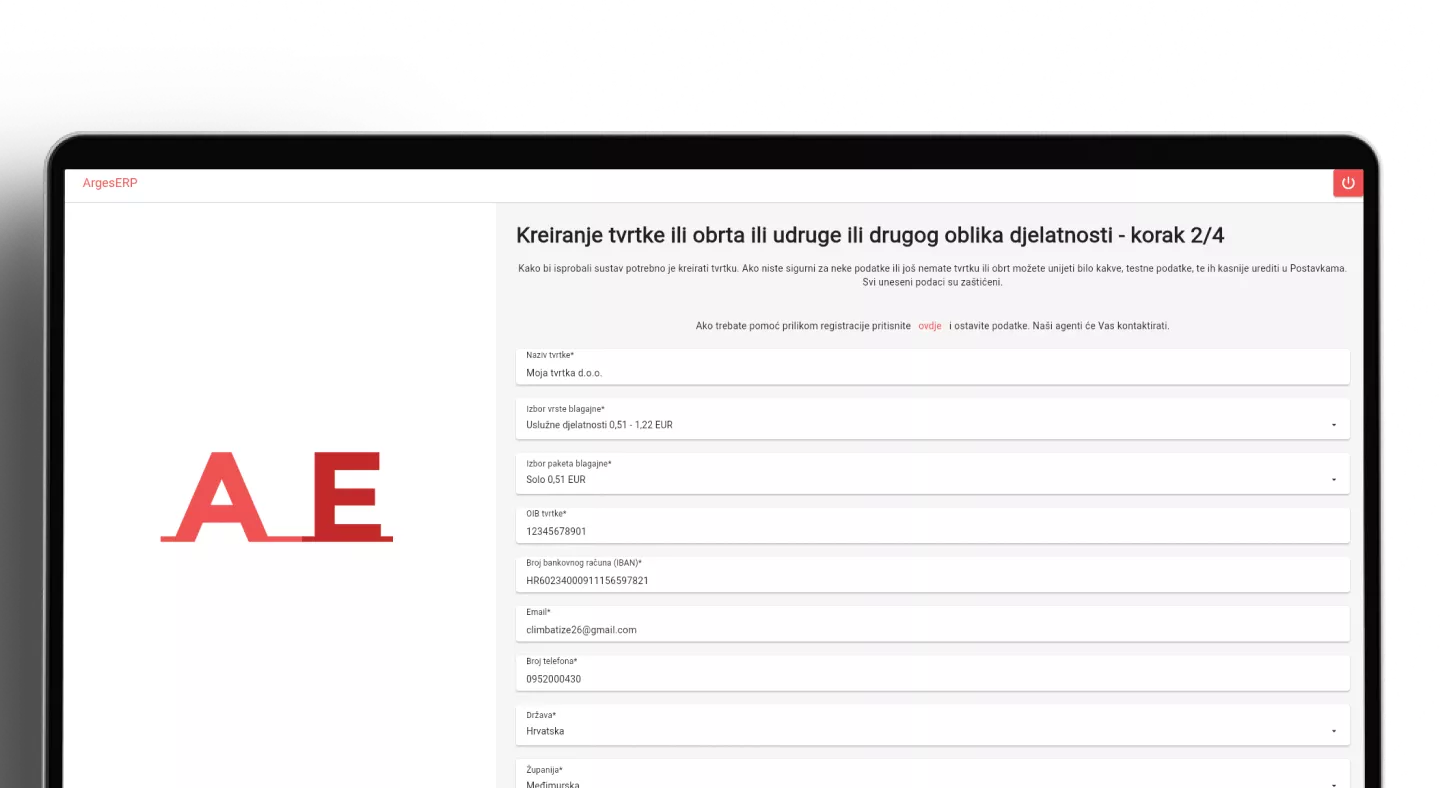 Kreiranje tvrtke ili obrta ili udruge ili drugog oblika djelatnosti