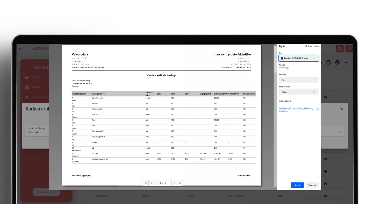Kartica artikala i usluga