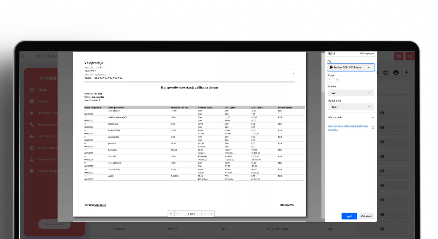 Knjigovodstveno stanje zaliha na dan
